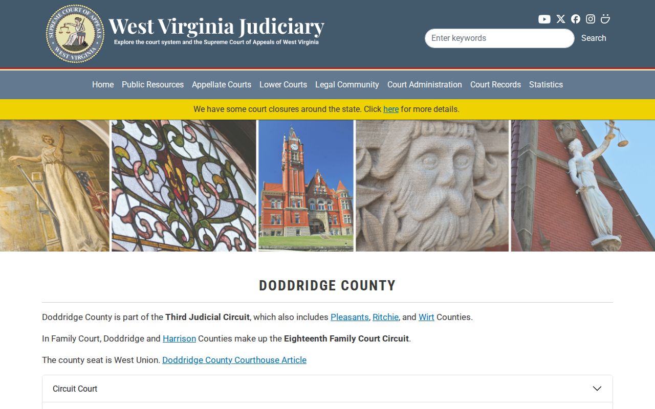 Doddridge County criminal court case contacts for Circuit and Magistrate courts
